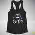 Pride Sloth Lesbian Labrys Flag Sunglasses Women's Racerback Tank - Black